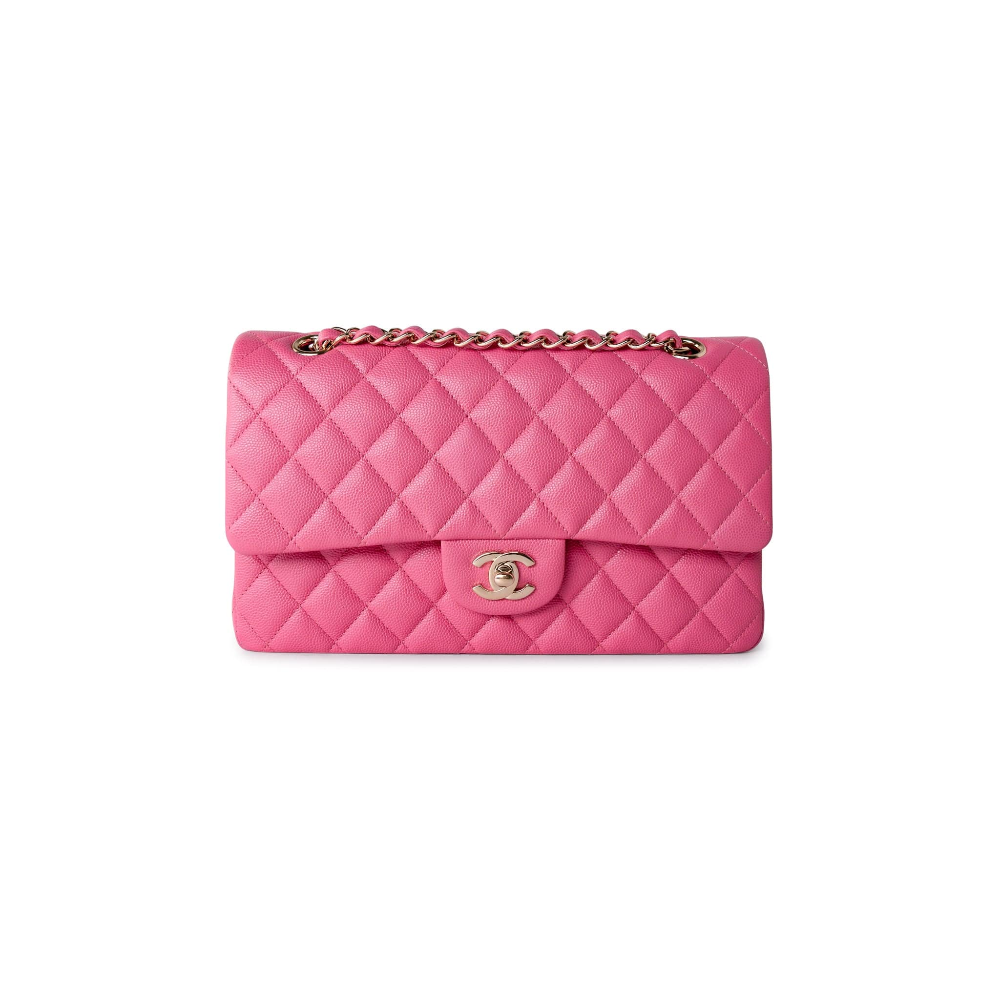 CHANEL Handbag 19C Pink Caviar Quilted Classic Flap Medium -Knockoff
