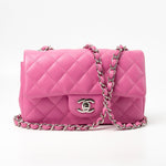 CHANEL Handbag 19C Pink Lambskin Quilted Mini Rectangular Flap SHW -Knockoff
