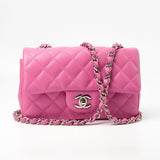 CHANEL Handbag 19C Pink Lambskin Quilted Mini Rectangular Flap SHW -Knockoff
