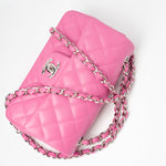 CHANEL Handbag 19C Pink Lambskin Quilted Mini Rectangular Flap SHW -Knockoff
