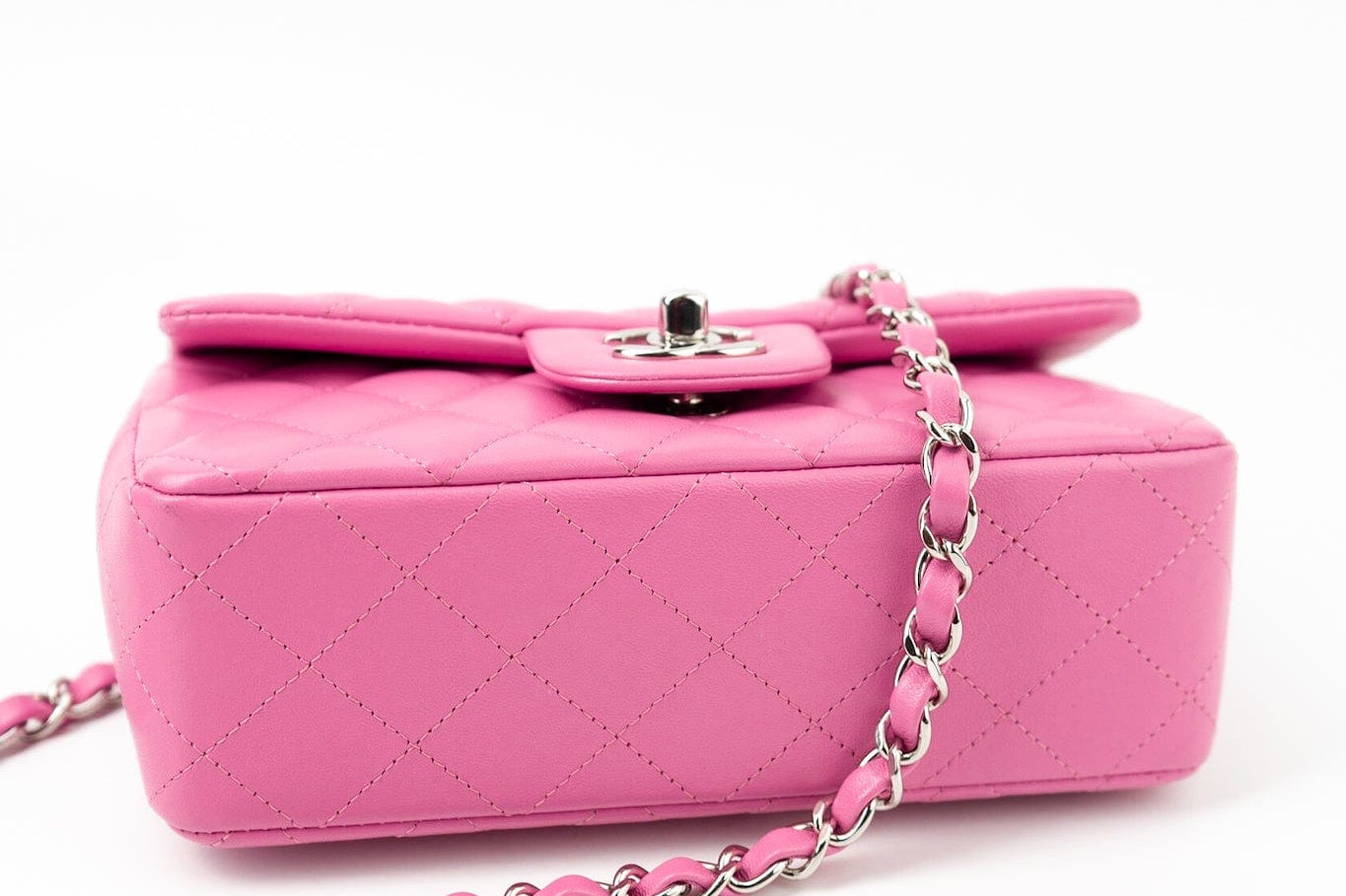 CHANEL Handbag 19C Pink Lambskin Quilted Mini Rectangular Flap SHW -Knockoff
