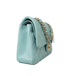 CHANEL Handbag 19c Tiffany Blue Caviar Quilted Classic Flap Light Gold Hardware -Knockoff
