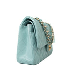 CHANEL Handbag 19c Tiffany Blue Caviar Quilted Classic Flap Light Gold Hardware -Knockoff
