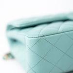 CHANEL Handbag 19c Tiffany Blue Caviar Quilted Classic Flap Light Gold Hardware -Knockoff
