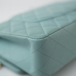 CHANEL Handbag 19c Tiffany Blue Caviar Quilted Classic Flap Light Gold Hardware -Knockoff
