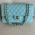 CHANEL Handbag 19C Tiffany Blue  Caviar Quilted Classic Flap Medium LGHW -Knockoff
