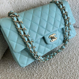 CHANEL Handbag 19C Tiffany Blue  Caviar Quilted Classic Flap Medium LGHW -Knockoff
