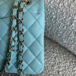 CHANEL Handbag 19C Tiffany Blue  Caviar Quilted Classic Flap Medium LGHW -Knockoff
