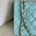 CHANEL Handbag 19C Tiffany Blue  Caviar Quilted Classic Flap Medium LGHW -Knockoff
