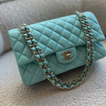 CHANEL Handbag 19C Tiffany Blue Caviar Quilted Classic Flap Medium LGHW -Knockoff
