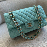 CHANEL Handbag 19C Tiffany Blue Caviar Quilted Classic Flap Medium LGHW -Knockoff
