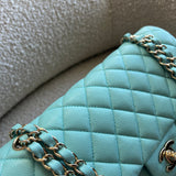 CHANEL Handbag 19C Tiffany Blue Caviar Quilted Classic Flap Medium LGHW -Knockoff
