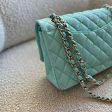 CHANEL Handbag 19C Tiffany Blue Caviar Quilted Classic Flap Medium LGHW -Knockoff
