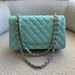 CHANEL Handbag 19C Tiffany Blue Caviar Quilted Classic Flap Medium LGHW -Knockoff
