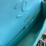 CHANEL Handbag 19C Tiffany Blue Caviar Quilted Classic Flap Medium LGHW -Knockoff
