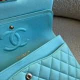 CHANEL Handbag 19C Tiffany Blue Caviar Quilted Classic Flap Medium LGHW -Knockoff
