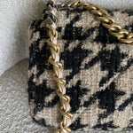 CHANEL Handbag 19K Houndstooth 19 Flap Beige/Black Small MHW -Knockoff
