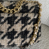 CHANEL Handbag 19K Houndstooth 19 Flap Beige/Black Small MHW -Knockoff
