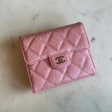 CHANEL Handbag 19S Pink Iridescent Caviar Quilted Flap Wallet -Knockoff
