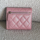 CHANEL Handbag 19S Pink Iridescent Caviar Quilted Flap Wallet -Knockoff
