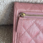 CHANEL Handbag 19S Pink Iridescent Caviar Quilted Flap Wallet -Knockoff
