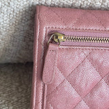 CHANEL Handbag 19S Pink Iridescent Caviar Quilted Flap Wallet -Knockoff
