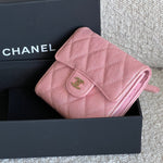 CHANEL Handbag 19S Pink Iridescent Caviar Quilted Flap Wallet -Knockoff
