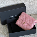 CHANEL Handbag 19S Pink Iridescent Caviar Quilted Flap Wallet -Knockoff
