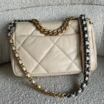 CHANEL Handbag 20A Small Beige Goatskin 19 Flap Mixed Hardware -Knockoff
