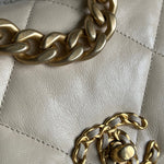 CHANEL Handbag 20A Small Beige Goatskin 19 Flap Mixed Hardware -Knockoff
