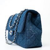 CHANEL Handbag 20B Blue Denim Quilted CC Classic Flap Jumbo SHW -Knockoff
