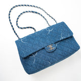 CHANEL Handbag 20B Blue Denim Quilted CC Classic Flap Jumbo SHW -Knockoff
