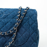 CHANEL Handbag 20B Blue Denim Quilted CC Classic Flap Jumbo SHW -Knockoff
