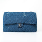 CHANEL Handbag 20B Blue Denim Quilted CC Classic Flap Jumbo SHW -Knockoff
