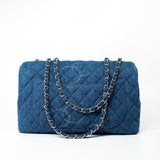 CHANEL Handbag 20B Blue Denim Quilted CC Classic Flap Jumbo SHW -Knockoff
