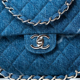 CHANEL Handbag 20B Blue Denim Quilted CC Classic Flap Jumbo SHW -Knockoff
