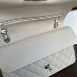 CHANEL Handbag 20B Ivory Caviar Quilted Classic Flap Medium Silver Hardware -Knockoff
