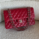 CHANEL Handbag 20B Red Lambskin Quilted Classic Flap Medium SHW -Knockoff
