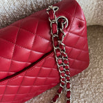 CHANEL Handbag 20B Red Lambskin Quilted Classic Flap Medium SHW -Knockoff
