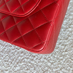 CHANEL Handbag 20B Red Lambskin Quilted Classic Flap Medium SHW -Knockoff
