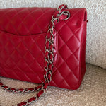 CHANEL Handbag 20B Red Lambskin Quilted Classic Flap Medium SHW -Knockoff
