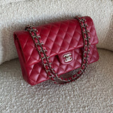 CHANEL Handbag 20B Red Lambskin Quilted Classic Flap Medium SHW -Knockoff
