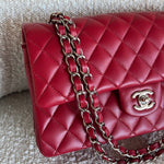 CHANEL Handbag 20B Red Lambskin Quilted Classic Flap Medium SHW -Knockoff
