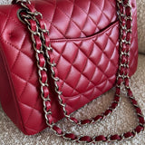 CHANEL Handbag 20B Red Lambskin Quilted Classic Flap Medium SHW -Knockoff
