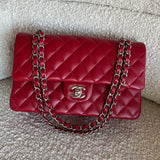 CHANEL Handbag 20B Red Lambskin Quilted Classic Flap Medium SHW -Knockoff
