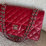 CHANEL Handbag 20B Red Lambskin Quilted Classic Flap Medium SHW -Knockoff
