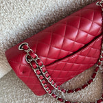 CHANEL Handbag 20B Red Lambskin Quilted Classic Flap Medium SHW -Knockoff
