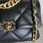 CHANEL Handbag 20C Black Lambskin Quilted 19 Flap Medium/Large Mixed Hardware -Knockoff
