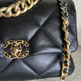 CHANEL Handbag 20C Black Lambskin Quilted 19 Flap Medium/Large Mixed Hardware -Knockoff
