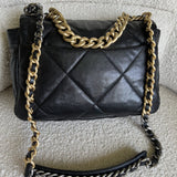 CHANEL Handbag 20C Black Lambskin Quilted 19 Flap Medium/Large Mixed Hardware -Knockoff
